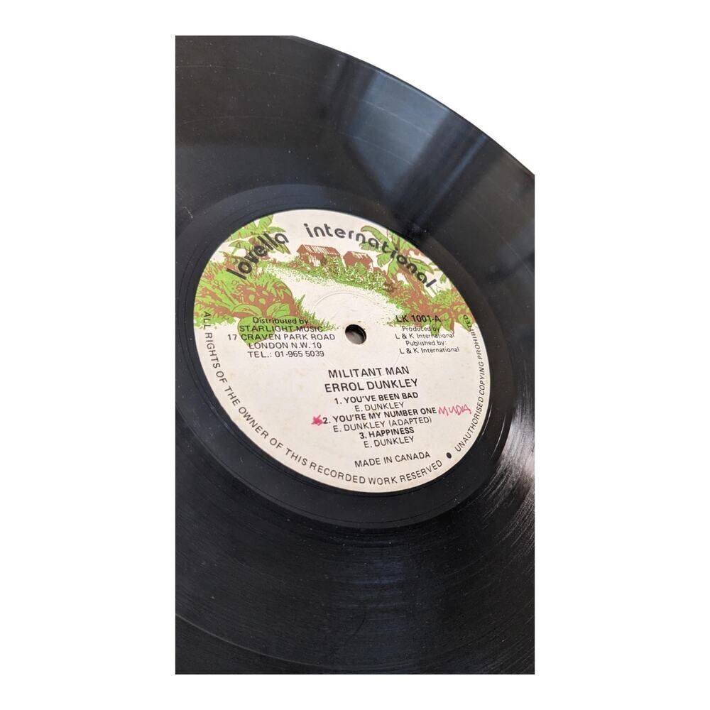 Militant Man Errol Dunkley Lovella International 1980 LK1001A Vinyl Record VG - Picture 4 of 4